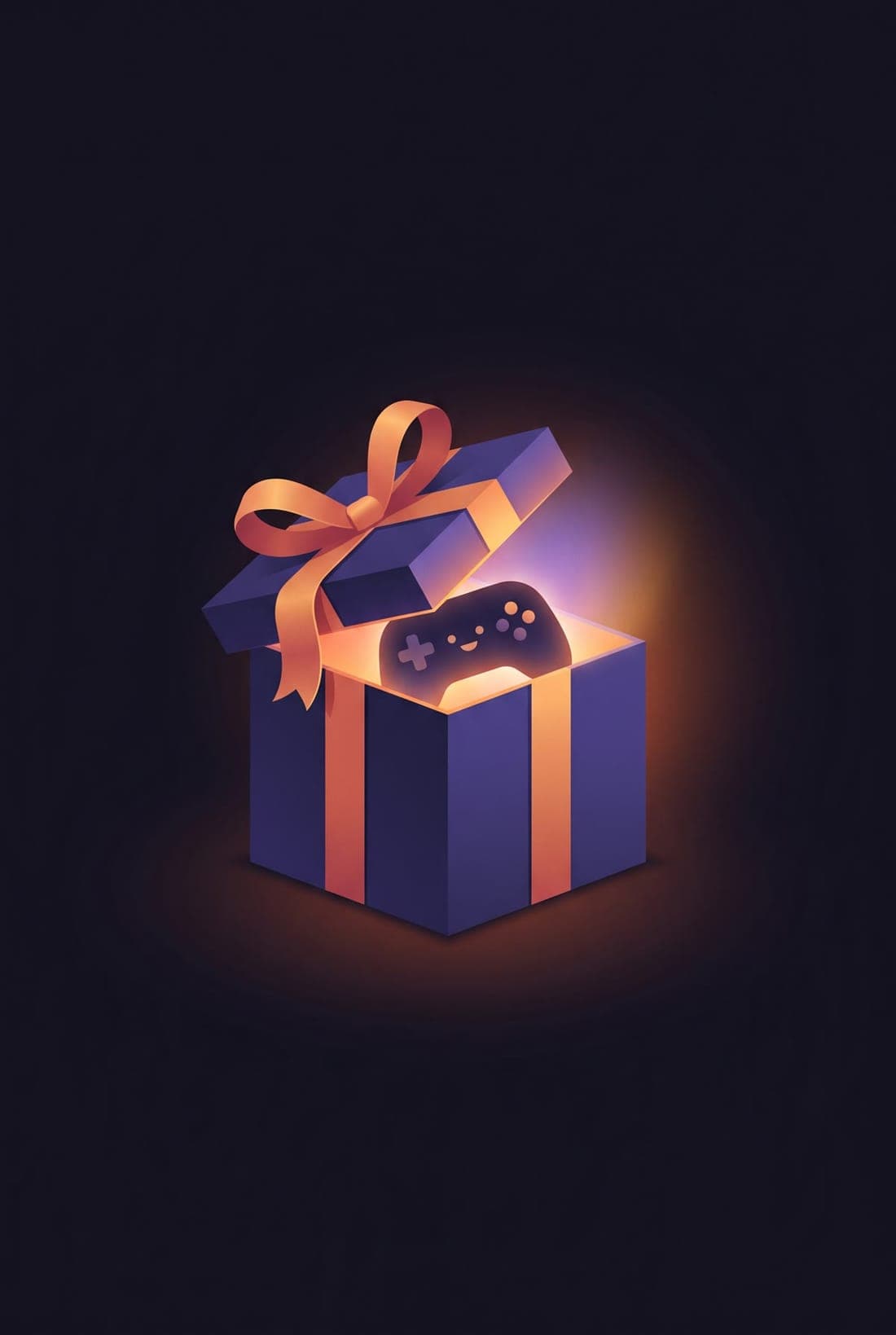 An open gift box with a game controller inside